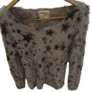 Woman's Sweater Size Small Beige Star Print